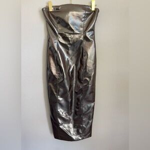 7 For All Mankind Shiny Strapless Dress